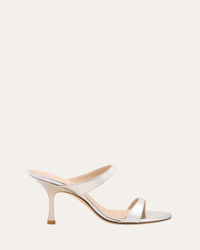Nudist Metallic Leather Slide Sandals